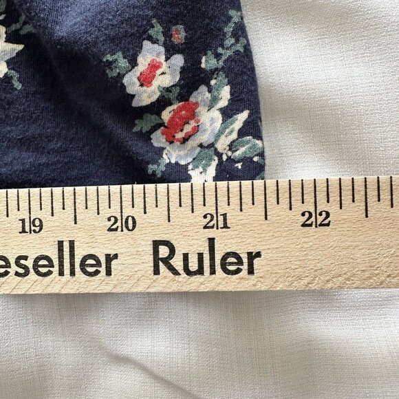 Lucky Brand Navy Floral Print Square Neck Top XXL Dark Fairy Boho Cottagecore - Picture 6 of 8